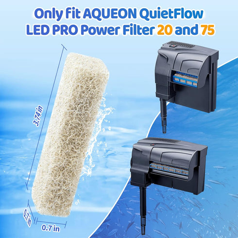 HiTauing 6 Count Ammonia Reducer Filter Pads for aqueon?Fish Tank Filter Pads for QuietFlow LED PRO Model 20 and 75...