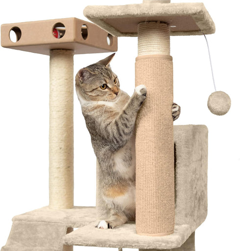 Furhaven Wrap Around Scratching Post Cover for Indoor Cats, Fits Posts Up to 3.5" Diameter, Durable & Less Mess - Tiger Tough Carpet Scratch Mat -...