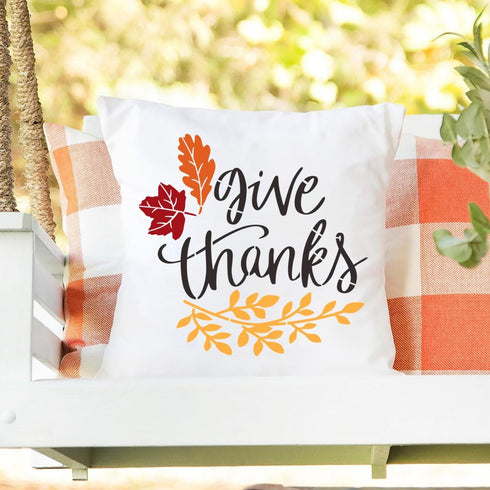 Large Fall Stencils for Painting on Wood 12”,Thanksgiving Stencil Round Hello Pumpkin Stencils Give Thanks Drawing Templates for Door Porch Hanger...