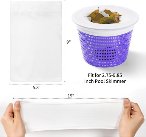 Pool Skimmer Socks - 20 -Pack of Pool Socks for Skimmer Basket, Reusable Pool Filter Socks to Clean Debris and Leaves for In-Ground and Above Grou...