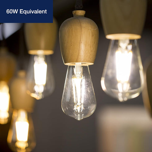 FLSNT 7W LED Edison Bulbs, 60W Equivalent, 90+ High CRI, 4000K Cool White, ST19 LED Light Bulbs, 800LM, E26 Base, Dimmable, 6 Pack...