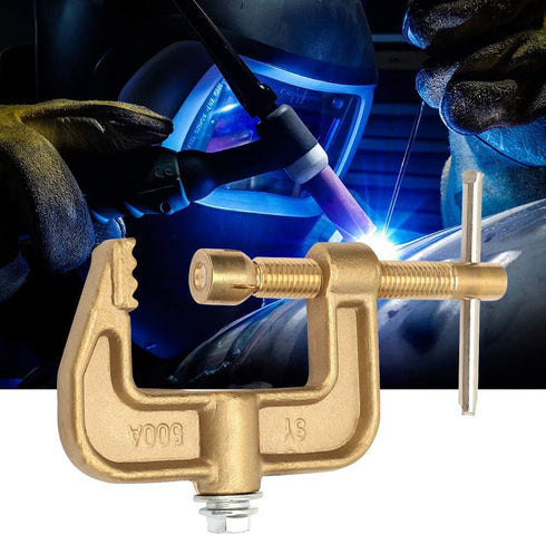 Welding Ground Clamp 500A Brass Material Classical G Shape Ground Welding Earth Clamp Brass Welding Clamp for Welding Machine...