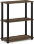 Furinno Turn-S-Tube 3-Tier Compact Multipurpose Shelf Display Rack with Square Tube, Columbia Walnut/Black...