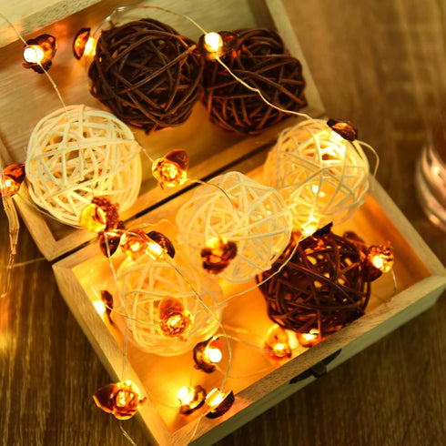 Pomeat 15pcs Wicker Rattan Balls Decorative Ball Orbs Vase Fillers Table Decor, Wedding Party Decoration, Decorative Balls for Centerpiece Bowls...