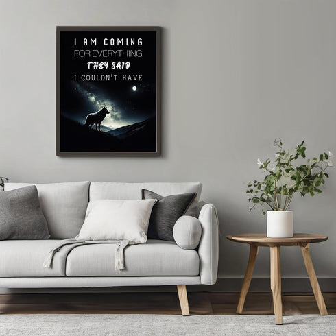 Posterizer 1 pcs-encouraging wolf poster quote-Motivational & Inspirational Art-Gift For Animal Lovers-Living Room Bedroom Decor- UNFRAMED Wall Ar...