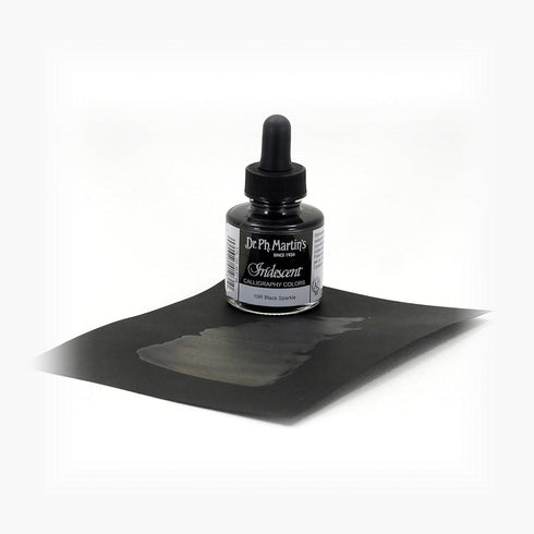 Dr. Ph. Martin's Calligraphy Color (10R) Ink Bottle, 1 Fl Oz (Pack of 1), Iridescent Black Sparkle...