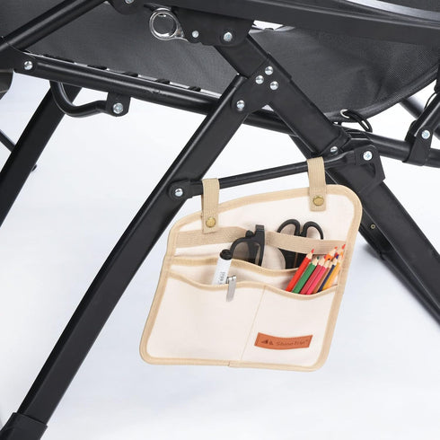 PATIKIL Beach Chair Armrest Bag, Folding Chair Side Pocket Portable Cup Holder Books Snacks Storage Bag for Camping Outdoors, Black...