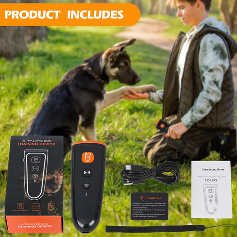 Anti Barking Device Ultrasonic Dog Bark Deterrent LED Flash+Sound Wave Drive Dog Barking Deterrent Dog Barking Control Devices Ultrasonic Bark Con...