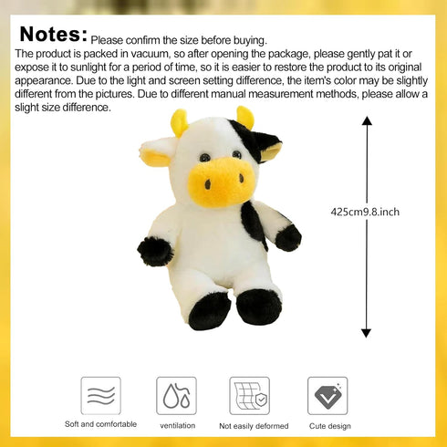 9.8" Cow Stuffed Animal Soft,Lovely Plush Black and White Cow Toys,Gifts for Girls Boys Adults,Kawaii Plush Cuddle,Cute Plush...