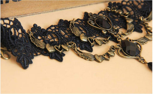 Sither Halloween Black Choker Necklace for Women Girls Gothic Punk Choker Crystal Pendant Necklace Vampire Costume Jewelry Festivals Cosplay Party...