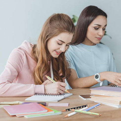 Jutom 16Pcs Fancy Pens for Women Glitter Ballpoint Pens Pretty Cute Sparkly Pen Metal Retractable Writing Pen Black Ink Medium Point 1.0 mm Journa...