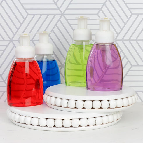 Cornucopia Brands Foaming Soap Dispensers 8.5oz / 250ml Capacity (8pk); Oval w/White Pumps Empty Plastic Liquid Soap Pump Bottles...