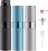 LISAPACK 8ml Stripe Perfume Atomizer Spray Bottle, 3pcs Travel Cologne Sprayer Refillable, Empty Mini Portable Perfume Dispenser (Black, Silver, B...
