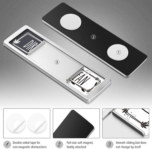 Dishwasher Magnet Clean Dirty Sign Shutter Only Changes When You Push It Non-Scratching Strong Magnet or 3M Adhesive Options Indicator Tells Wheth...