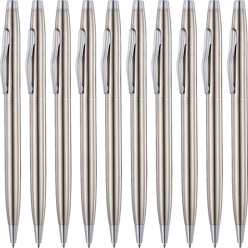 Ballpoint pens 10 pcs Medium Point 1.0 mm Black Ink Ballpoint Pens Smooth Writing Pens School Office Supplies Gifts Stainless Steel Pens...