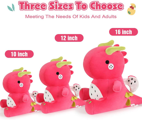 Ditucu Cute Dragon Fruit Dinosaur Stuffed Animals Plush Toys Dolls Soft Dino Pitay Plushie Birthday Gifts for Kids Girls Boys Red 12 inch...