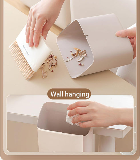 Small Broom and Dustpan Set, Portable Hand Whisk Broom Brush, Mini Hanging Trash Can,Soft Bristle Household Brooms with Dust Pan Combo Set for Cle...