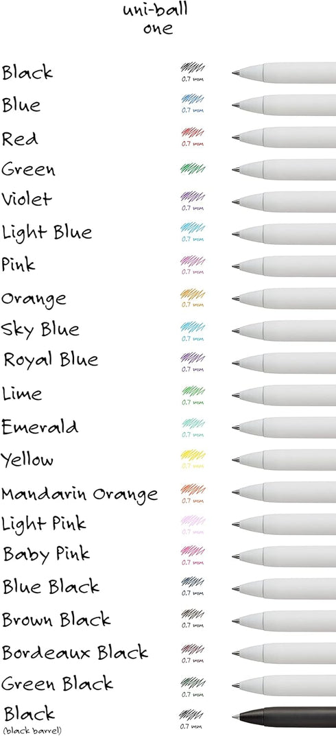 Uniball One Gel Pen, 12 Black Pens, Medium Point 0.7mm Gel Pens, Fine Point, Smooth Writing Pens, Home Office Supplies by Uni-ball, Colored Pens, ...