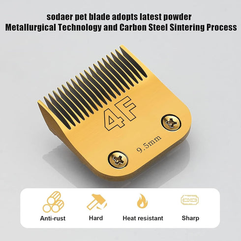 #4FC Clipper Blade Dog Grooming Compatible with Andis Clippers Detachable Carbon Steel Sharp Also Compatible with Wahl/Oster Dog Clippers...