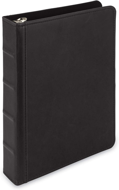 Samsill Vintage Hardback Mini 3 Ring Black Leather Binder, Professional Binder Organizer, Planner Binder, 1 Inch 3 Ring Binder, Mini Binders 5.5 x...