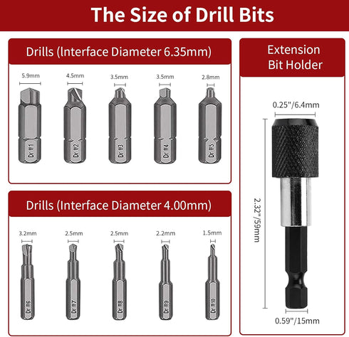 Damaged Screw Extractor Set, 22 PCS Easy Out Stripped Screw Extractor Kit, Chromium-vanadium Steel Broken Screw Remover Set with Magnetic Extensio...