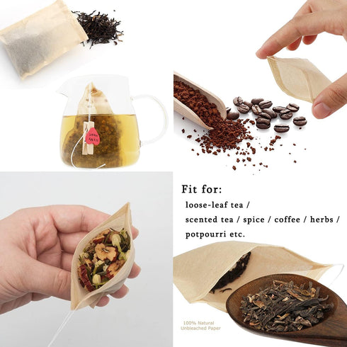 NEPAK 600 Pcs Disposable Tea Filter Bags for Loose Tea,Drawstring Empty Tea Bags for Loose Leaf Tea,with 100% Natural Unbleached Paper(1.97 x 2.76...