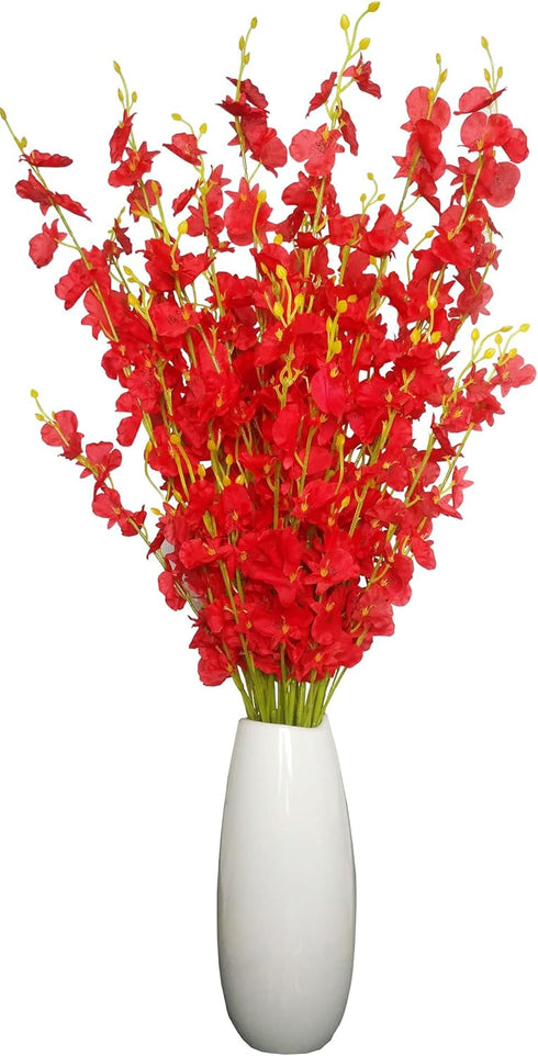 Artificial Flowers Orchids Silk Fake Flowers in Bulk, 12 Pcs (Each 38.5”), for Wedding Festive Party Home Office Decoration, Not Include Vase...