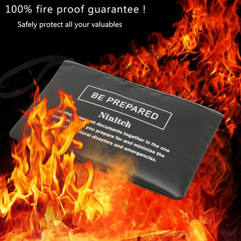 Fireproof Money Bag,Bank Bag Fireproof and Waterproof Cash Bag with Zipper Closure, Fireproof Safe Storage Bag Envelope, Suitable for documents, B...