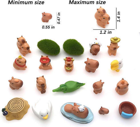 20 pcs Mini Capybara Figurines, Resin Tiny Capybara Figures Animals for Miniature Garden Cake Topper Decorations...