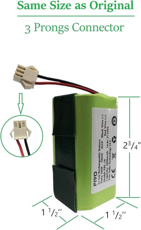 Replacement Battery for Amarey A800 A900, iMartine C800, Tesvor X500 Pro, Goovi D380 F007C, Onson J10C, Ionvac SmartClean 2000, Eufy RoboVac11S 11...