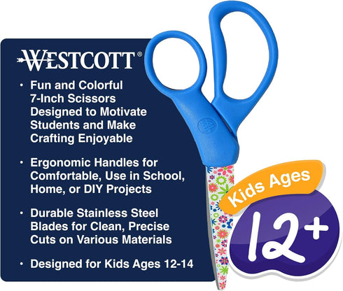 Westcott ?16401 7-Inch Fun & Fashion Student Scissors For Office, Home, and School...