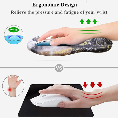 Mouse Pad with Wrist Support, Non Slip Mousepad Wrist Rest for Office, Computer, Laptop & Mac-Comfortable & Lightweight Ergonomic Support Mouse Ma...