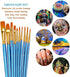 BOSOBO Pointed-Round Paint Brush, 4 Sets of 10 Pieces Fine Tip Nylon Hair Miniature Paint Brushes for Acrylic Oil Watercolor Gouache, Artist Face ...