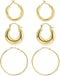 DEARMAY Gold Hoop Earrings for Women Trendy, 14K Gold Plated Huggie Earrings for Women Jewelry Hypoallergenic Thick Chunky Fashion Earring Dangle ...