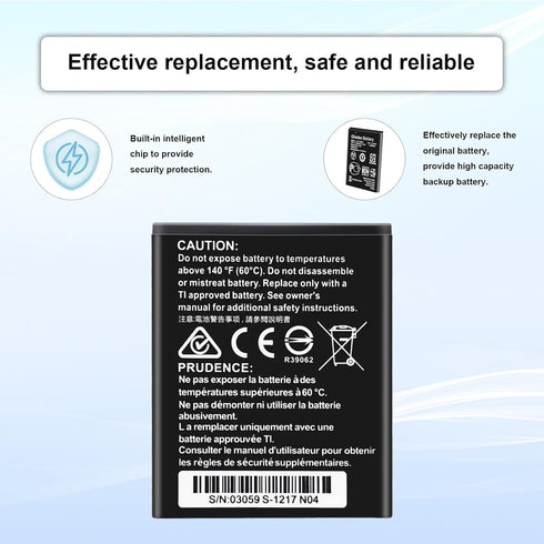 TI 84 Plus CE Battery - Replacement for Texas Instruments TI-84 Plus CE Battery - Part No 3.7L1200SPA, P11P35-11-N01 3.7V 1500mAh...