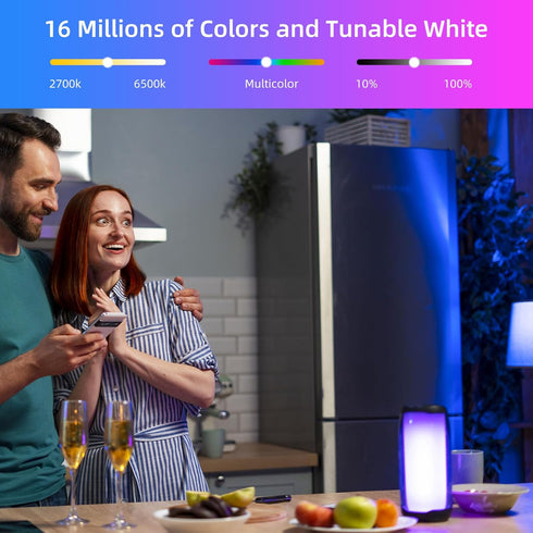 Smart Light Bulbs, WiFi Bluetooth Dimmable LED RGB Light Bulbs, Full Color Changing Light Bulb Smart Light Bulbs Compatible with Alexa & Google As...