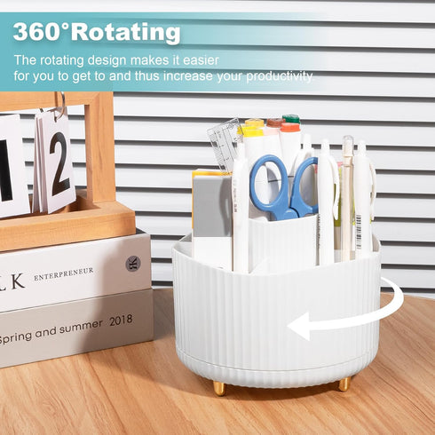 Anyoifax 360° Rotating Makeup Brush Holder Organizer, Make up Brushes Cup for Vanity, 5 Slot Spinning Makeup Organizers for Cosmetics, Lipstick, P...