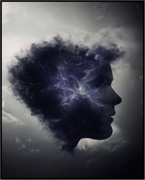 Posterizer 1 pcs-face in the clouds modern dreamy art-Abstract & Modern Art-Gift for Men Women Teens-Living Room Bedroom Decor- unframed wall art...