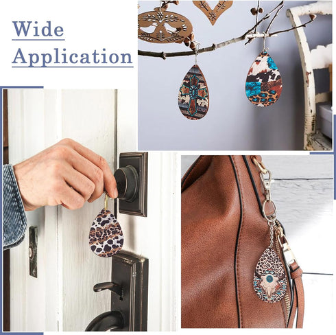 Craftdady Teardrop Wooden Earring Making Kit Western Charms Cow Turquoise Leopard Print Charms with Hooks Open Jump Rings Bohemian Earring for Wom...