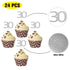 Sumerk 24PCS 30 Cupcake toppers Silver Glitter 30th Birthday Cupcake Picks Anniversary Party Decorations...