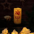 Christmas Theme Outdoor LED Flameless Candle Battery Operated with Timer Flickering LED Pillar Candle Bell Pattern Winter Festival Party Decoratio...
