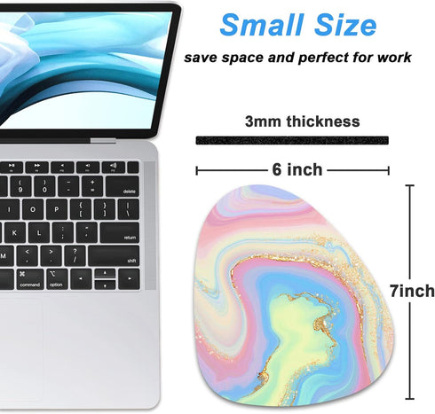 Rimilak Small Mouse Pad 6 x 7 Inch, Irregular Mini Mouse Pad with Non-Slip Rubber Base, Waterproof Compact Mouse Mat for Laptop Computer Wireless ...
