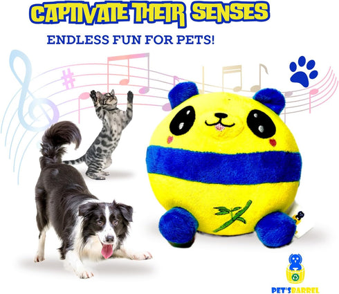 PET’SBARREL Active Moving pet Plush Toy for Dogs. 2024 New Interactive Dog Toy - Vibrant Yellow and Blue Plush Toy. Active Dog Toys Bouncing Dog B...
