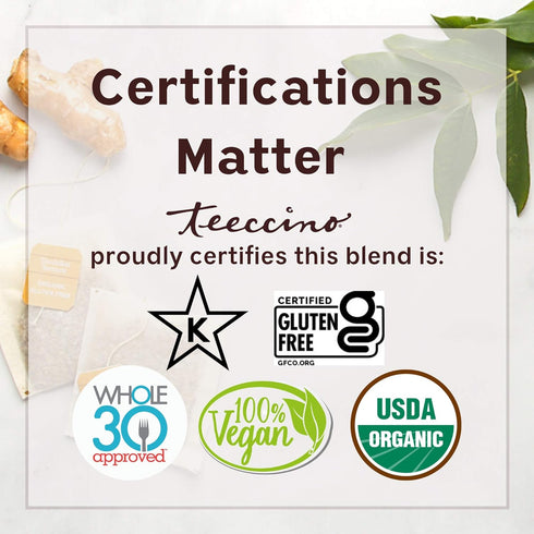 Teeccino Chaga Ashwagandha Tea - Butterscotch Cream - Organic Mushroom Adaptogenic Herbal Tea, 3x More Herbs than Regular Tea Bags, Prebiotic, Caf...