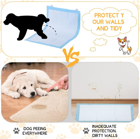 12 Pcs Wall Pee Pad Holder Dog Potty Training Pad Holder Sticky Pee Pad Wall Clip Transparent Adhesive Clips for Hanging Pee Pad Dog Training Pad ...