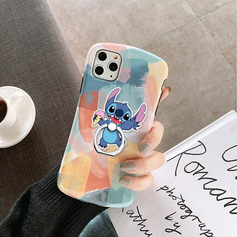 ZOSTLAND 3pcs Blue ET Green Doll Phone Ring Universal 360°Adjustable Phone Case Finger Stand Holder Desk Stent Mount Car Hook Compatible with iPho...