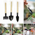 6 Pcs Garden Tools Mini Gardening Kit Plant Potted Flower Gadget Wooden Handles for Transplanting Seedlings, Cultivating and Weeding Flowers and V...