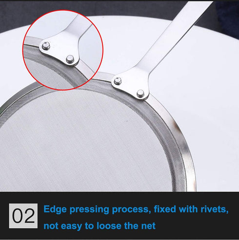 Strainers Fine Mesh, SUS 304 Premium Stainless Steel Fine Mesh Food Strainer Kitchen Colander Sieve Sifter Hand-held Oil Spoon Seives with Good Gr...