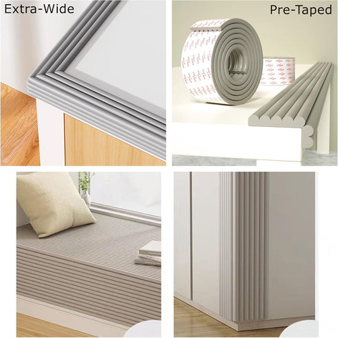 M2cbridge Multifunctional Edge and Corner Guard Coverage Baby Safety Bumper DIY 6.5 Ft (Grey)...
