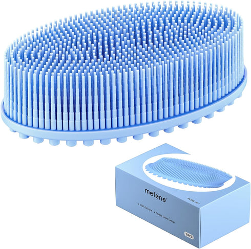 Metene Silicone Body Scrubber, Exfoliating Body Scrubber for Use in Shower,Lathers Well, Long Lasting, Soft Body Scrubber for Shower and Bath Skin...